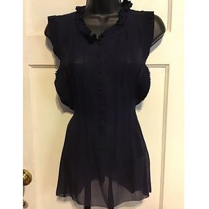 Marc by Marc Jacobs Navy Blue Silk Blouse